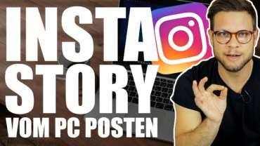 Mann erklärt Zuschauern, wie sich Instagram Stories vom Computer aus planen und posten lassen