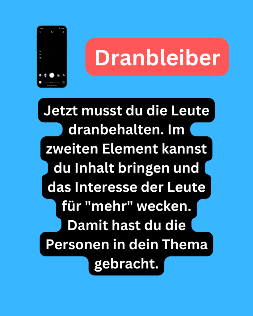 Behalte die Leute in deiner Story.